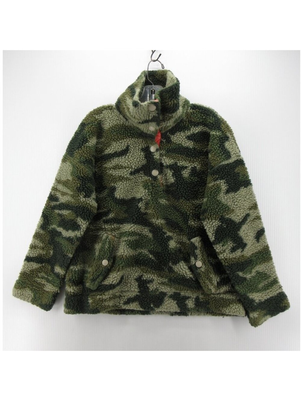 J Crew Jacket Small Vintage Sherpa Fleece Pullover Snap T Camouflage